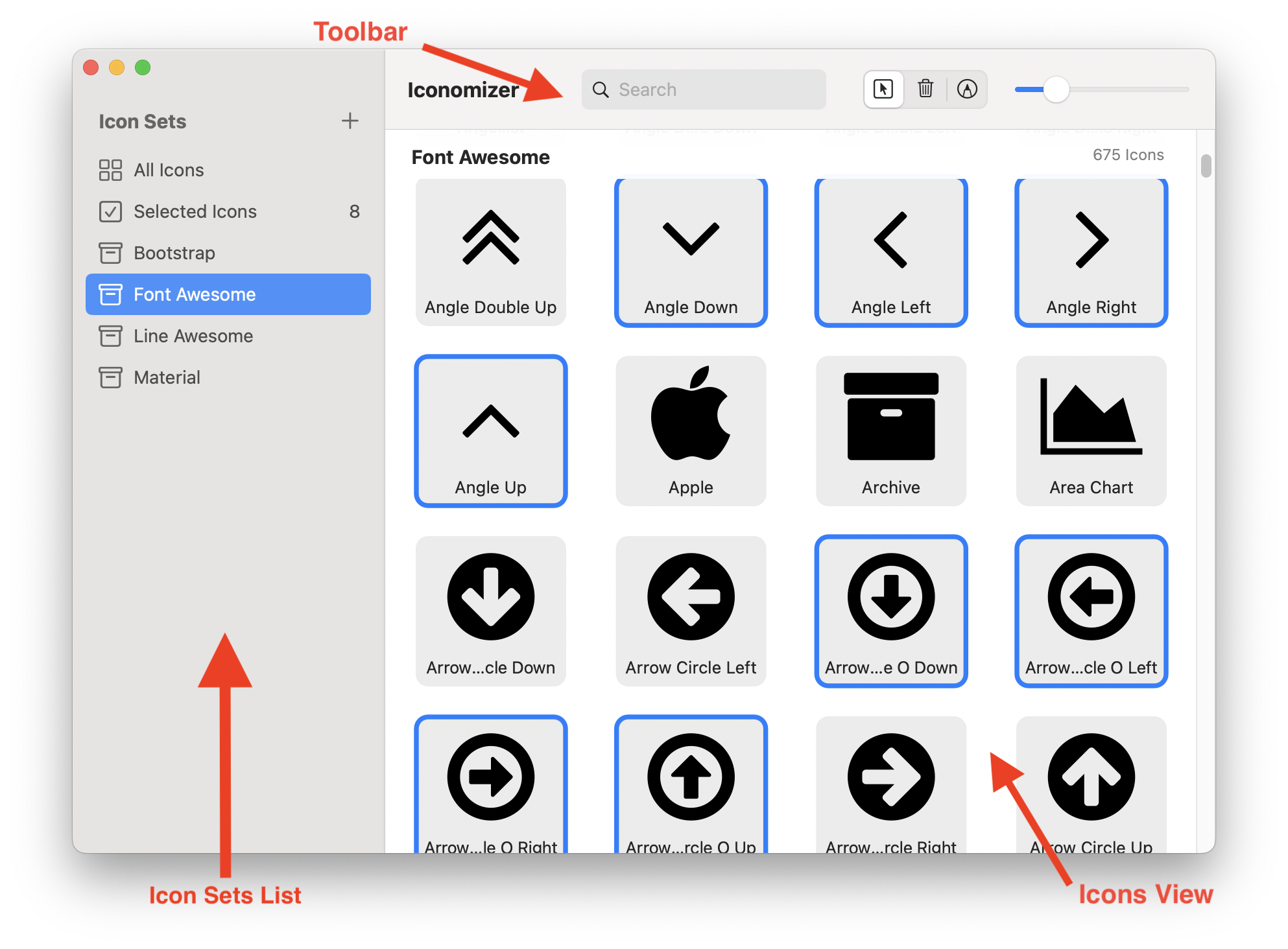 Iconomizer user interface