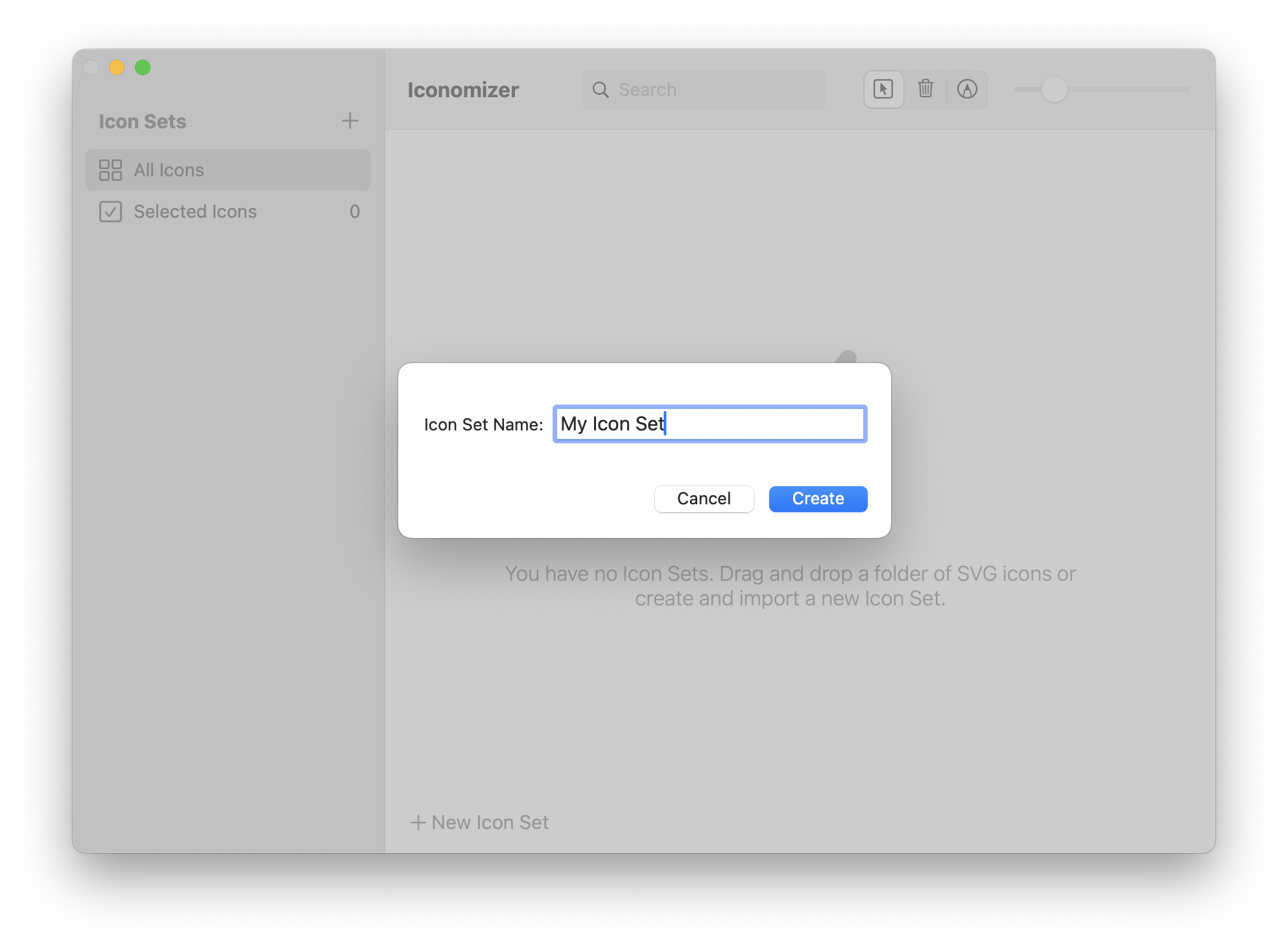 Iconomizer new icon set prompt